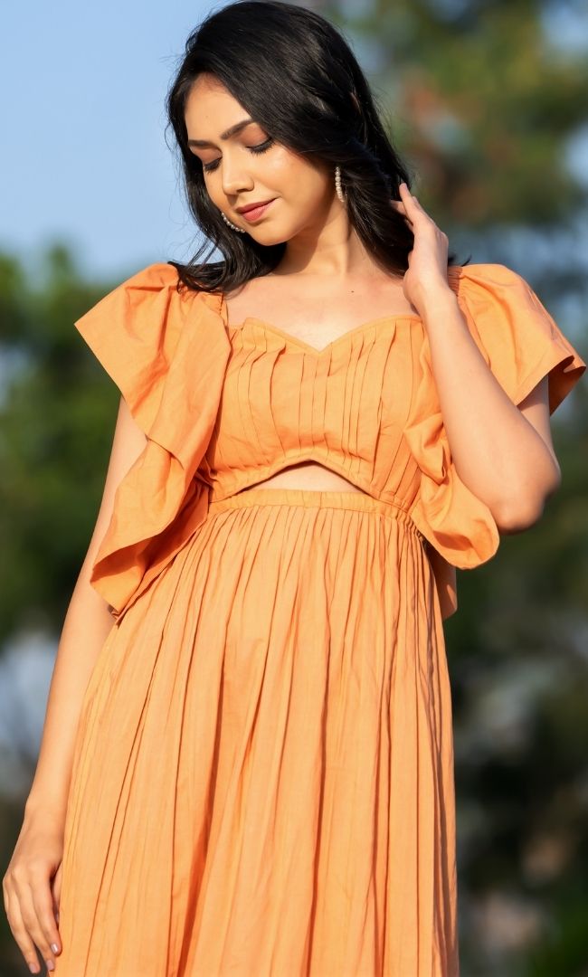 Buff Brown Cotton Dress