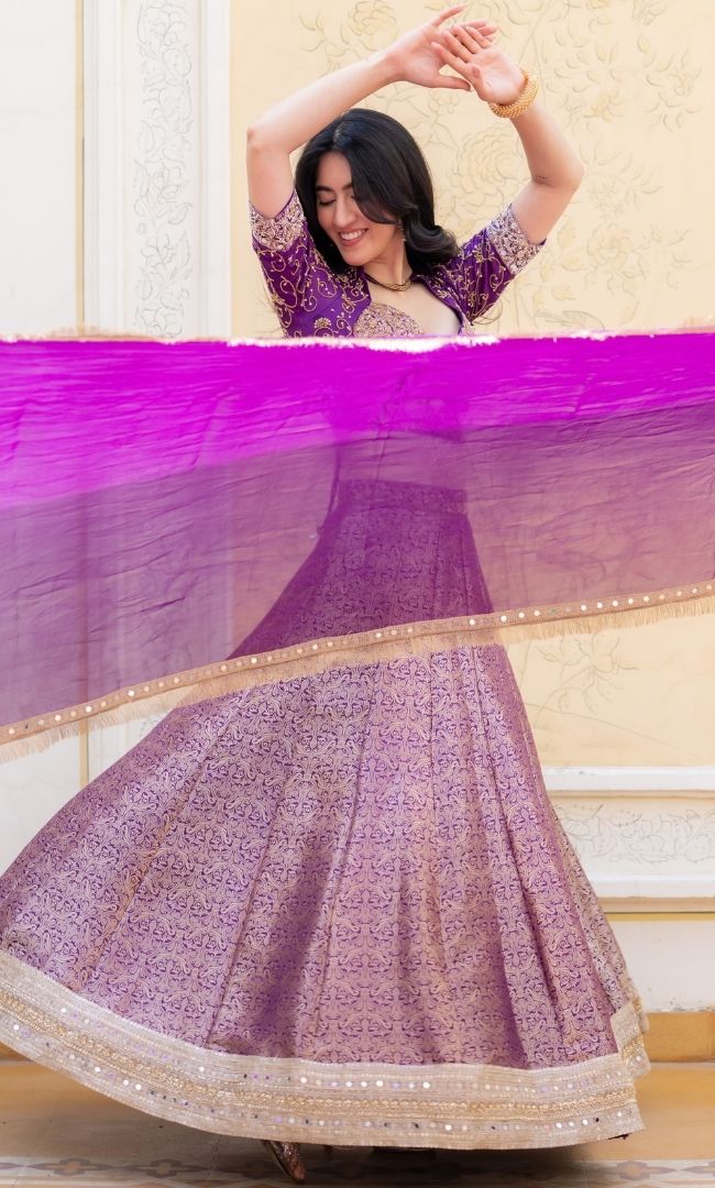 Hoor Cosmos Brocade Lehenga Set