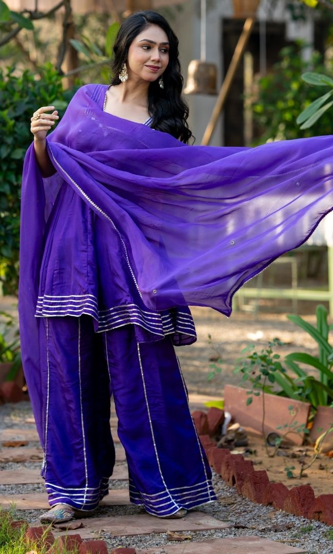 Chic Violet Sharara Set