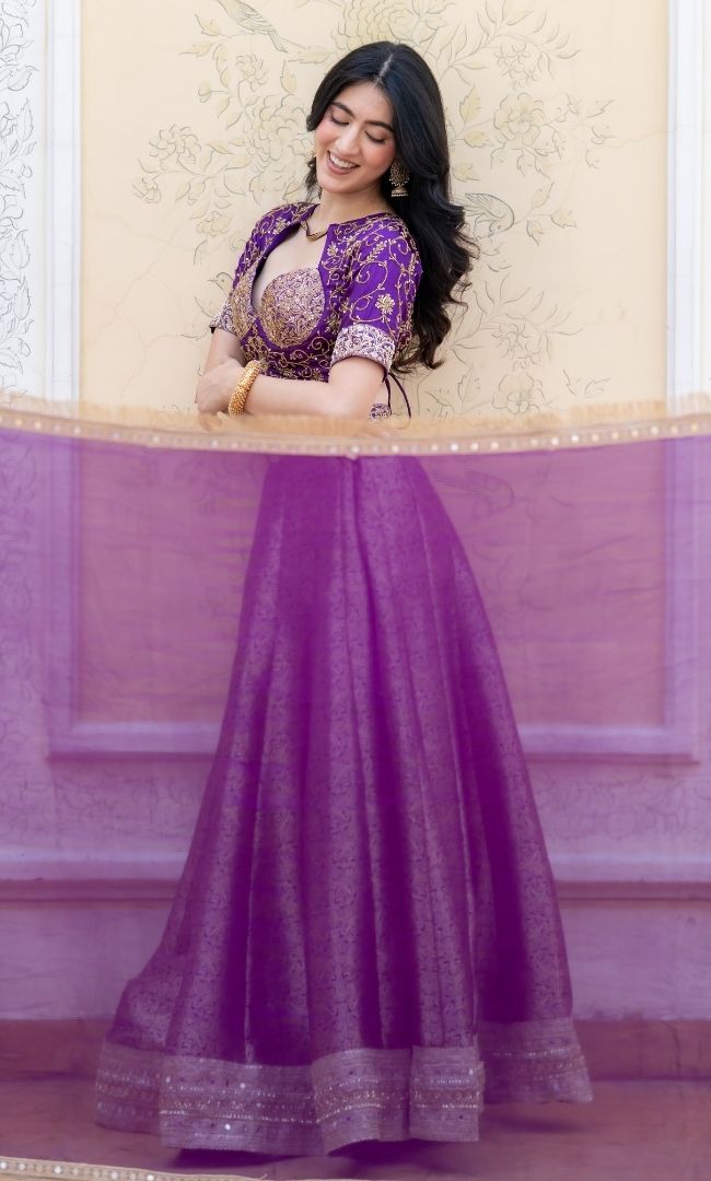 Hoor Cosmos Brocade Lehenga Set