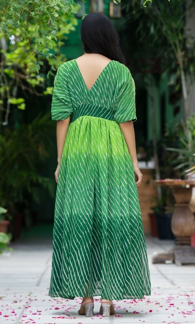 Royal Green Leheriya Ethnic Dress