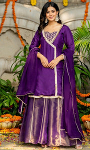 Jasmin Purple Sharara set