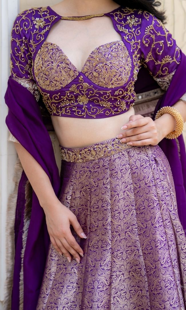 Hoor Cosmos Brocade Lehenga Set