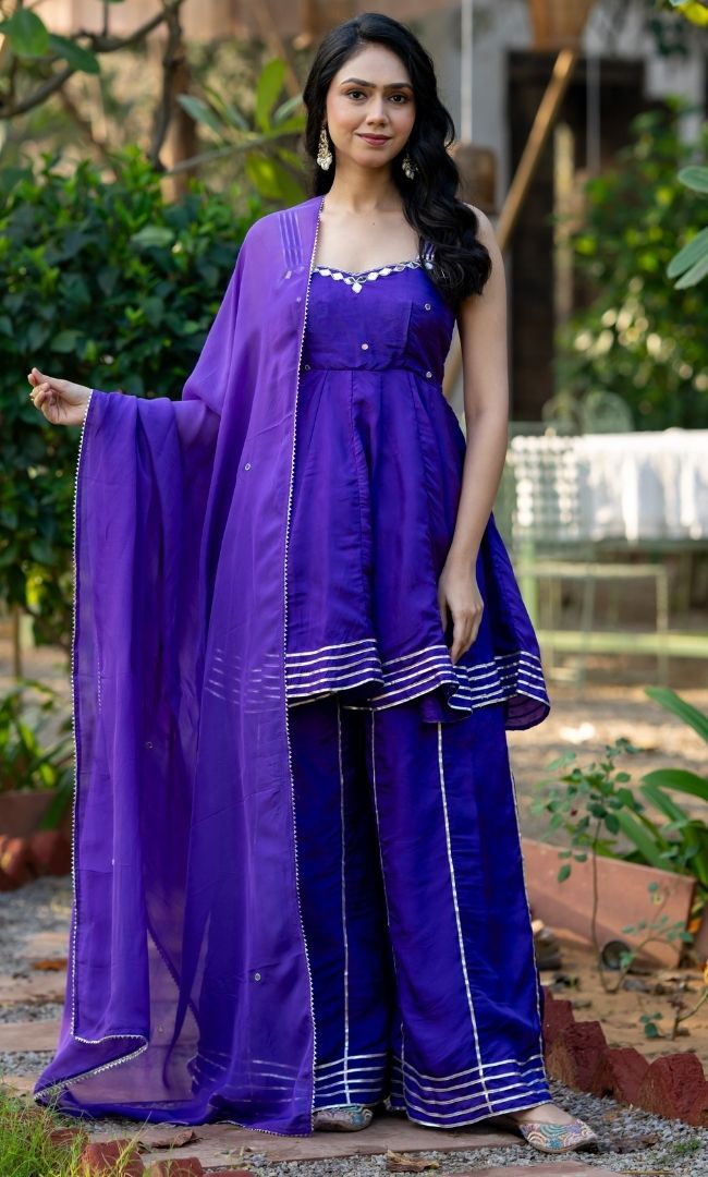 Chic Violet Sharara Set