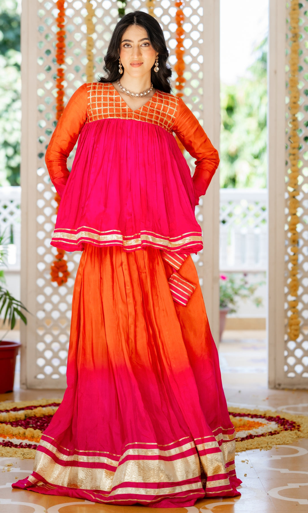 Rose Saffron Skirt Set
