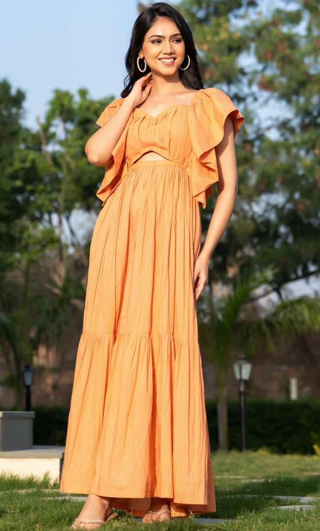 Buff Brown Cotton Dress