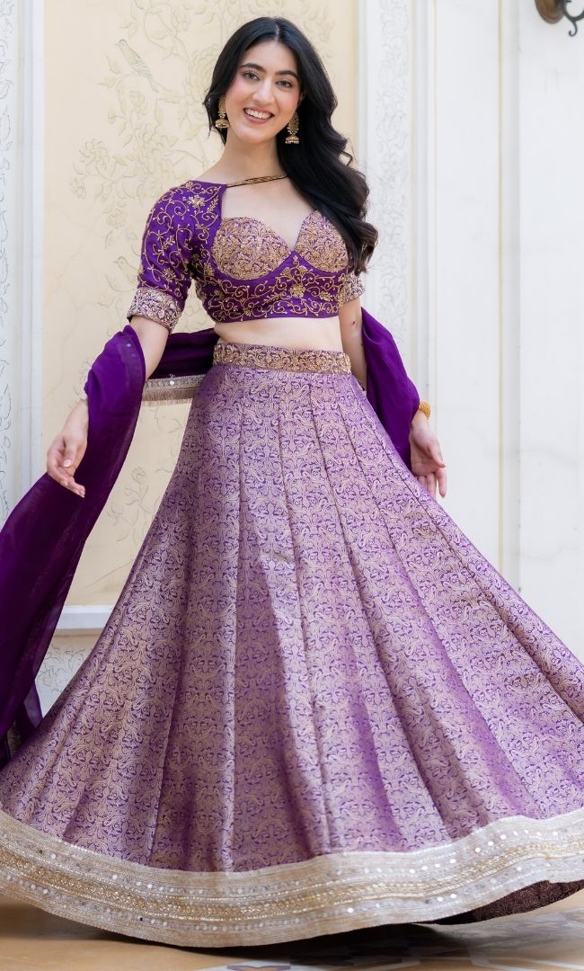 Hoor Cosmos Brocade Lehenga Set