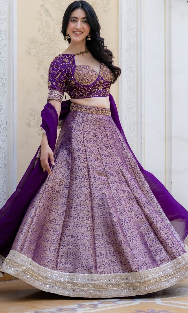 Hoor Cosmos Brocade Lehenga Set