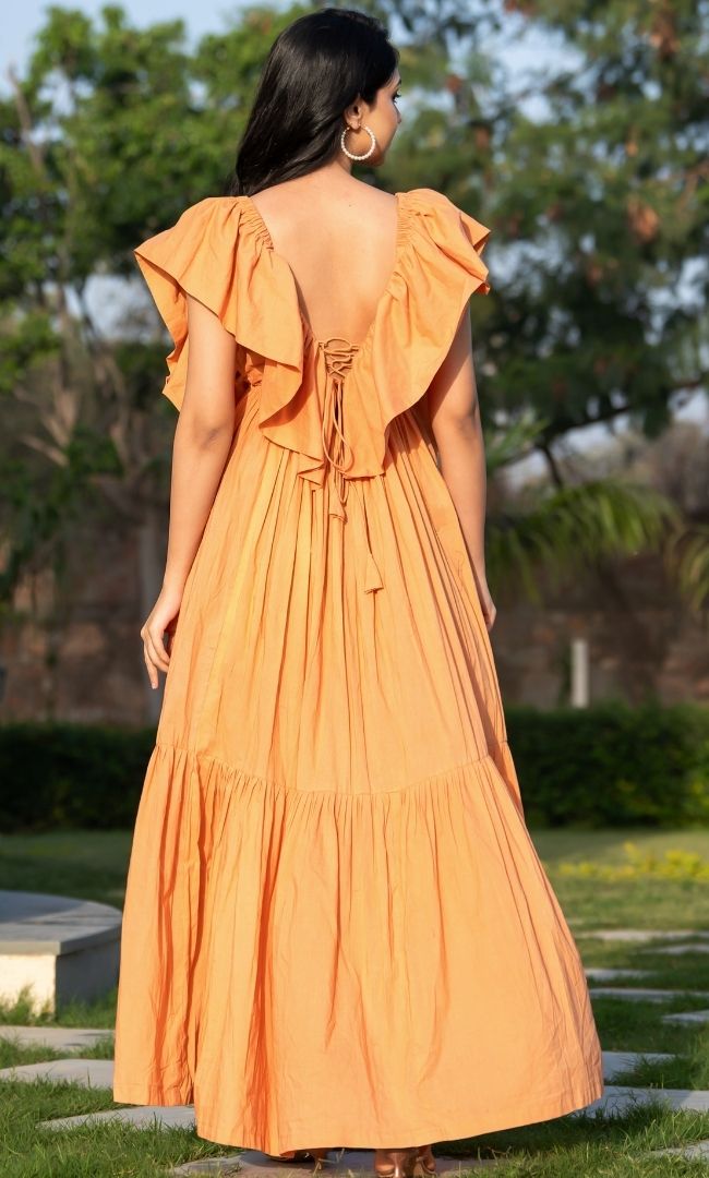 Buff Brown Cotton Dress