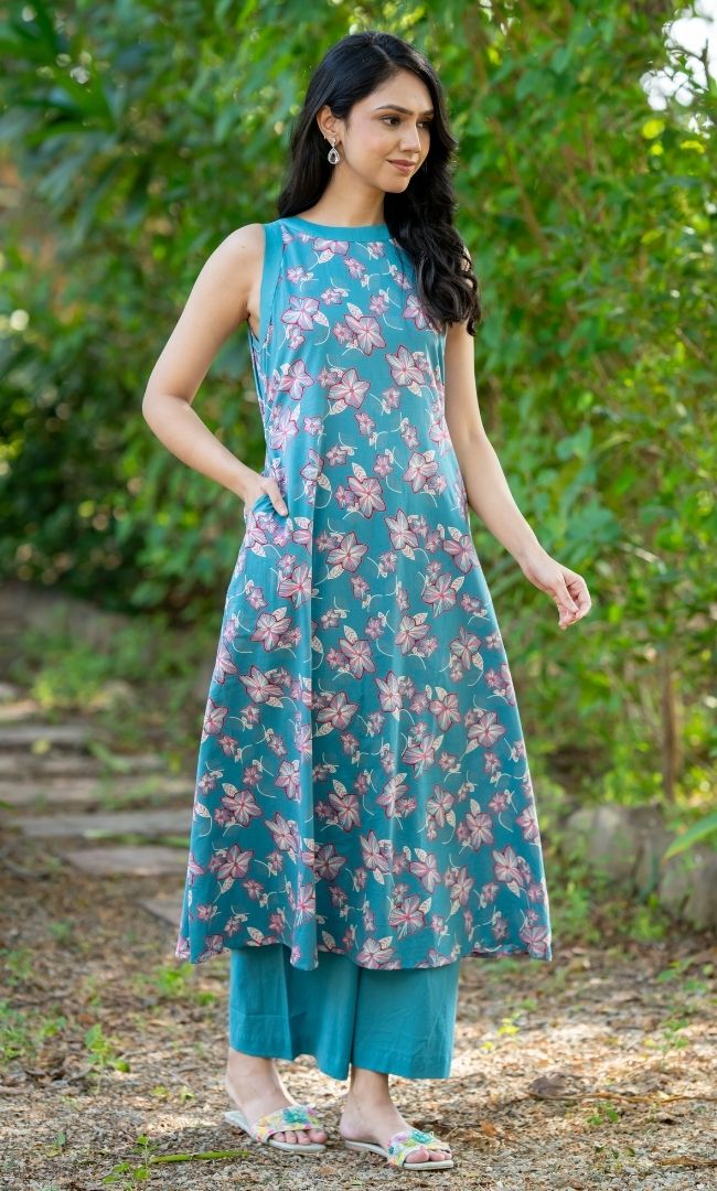 Teal Floral Co-ord set