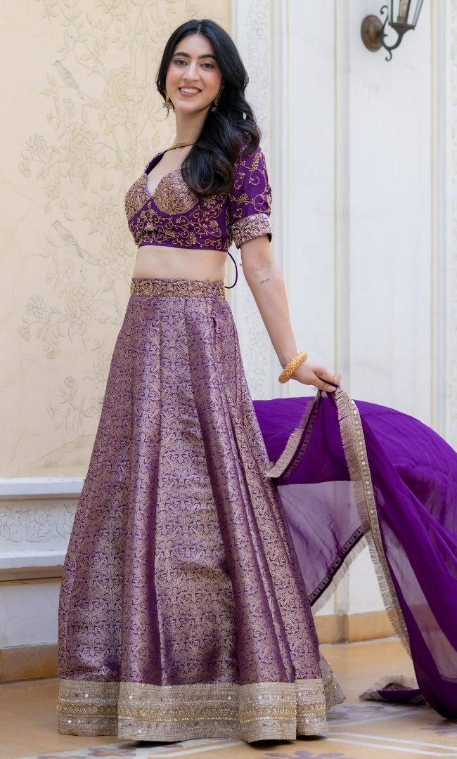 Hoor Cosmos Brocade Lehenga Set