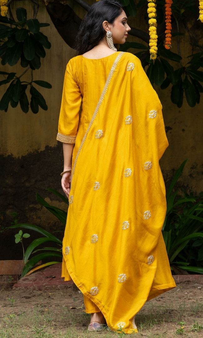 Mehnira Mustard Suit Set