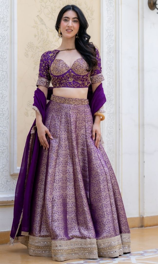 Hoor Cosmos Brocade Lehenga Set