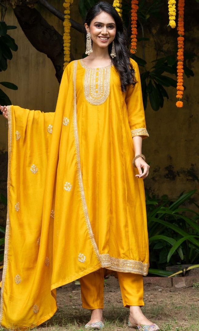 Mehnira Mustard Suit Set