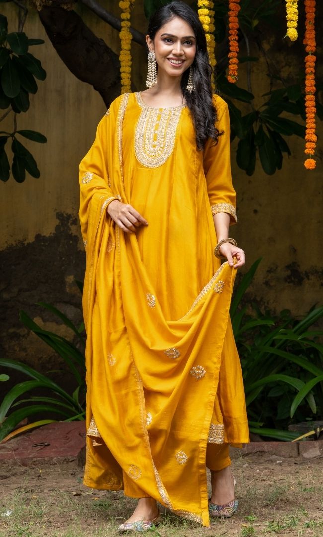 Mehnira Mustard Suit Set