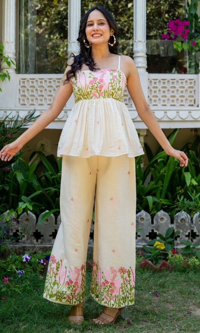 Myra Embroidered Cotton Co-ord Set