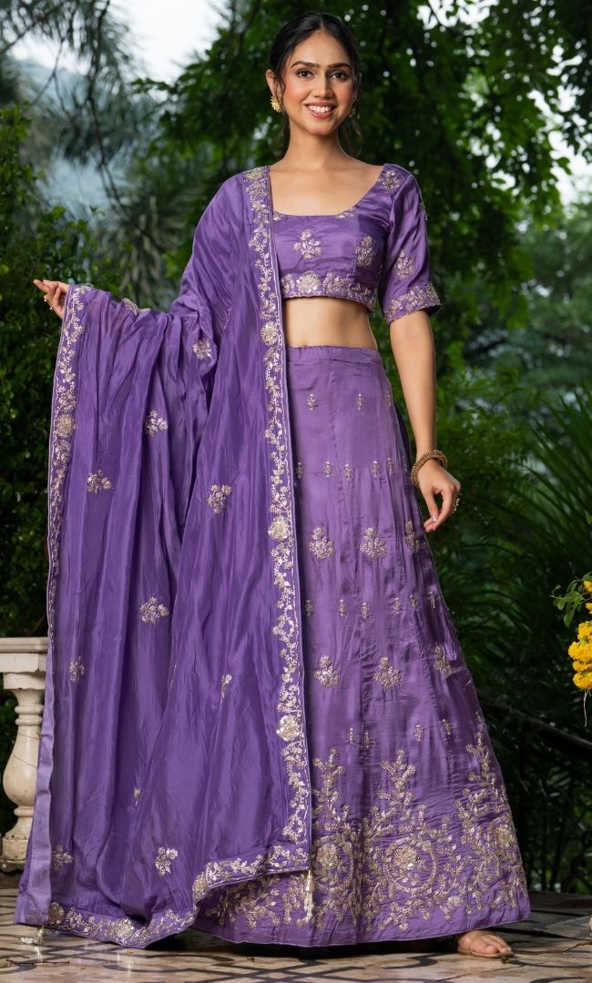 Aesthetic Purple Lehenga Set