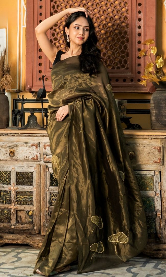Hina Green Tissue Saree