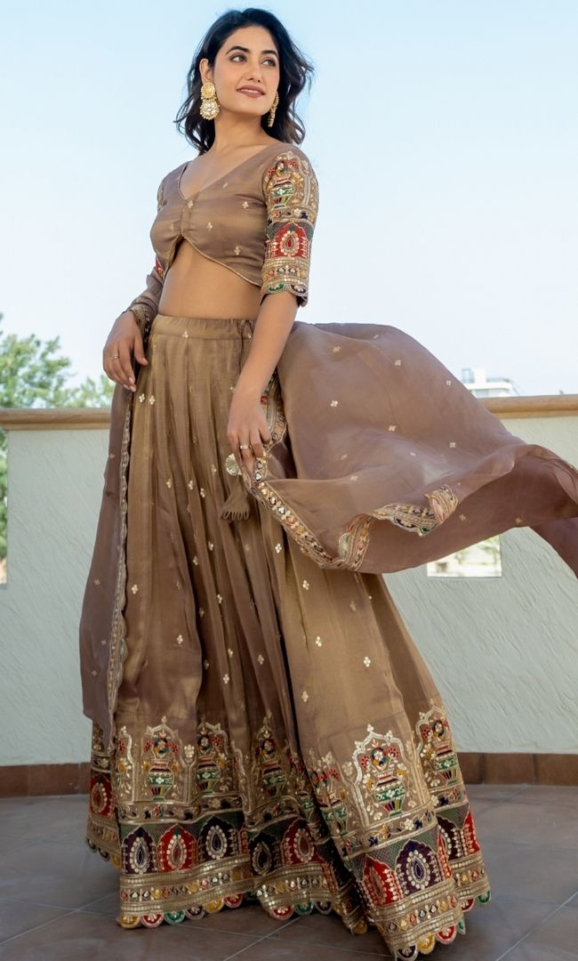Jodha Beige Lehenga Set