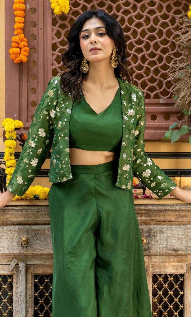 Classic Green Tissue Jacket Set