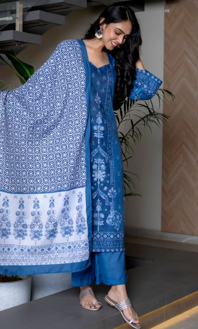 Indigo Blossom Suit Set