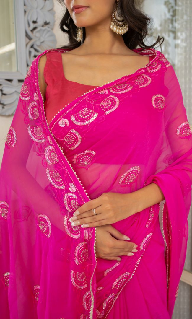 Gulab Glitz Saree