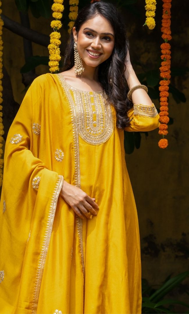 Mehnira Mustard Suit Set