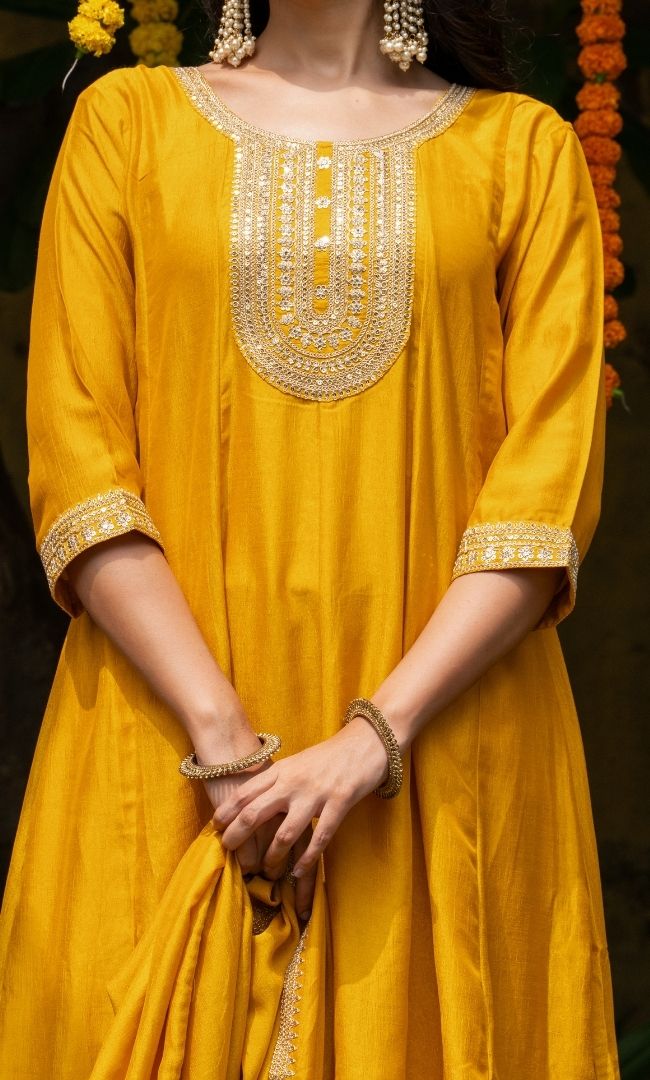 Mehnira Mustard Suit Set