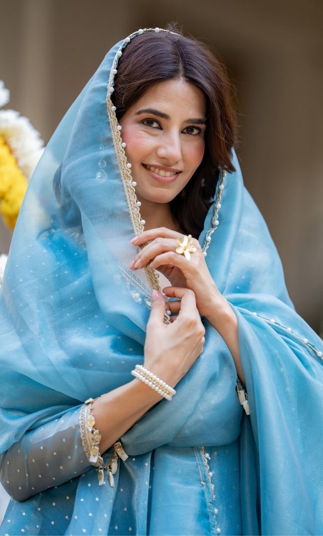 Ishani Blue Sharara Set