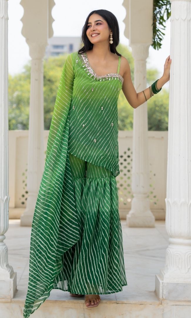 Vihana Green Leheriya Co ord Set