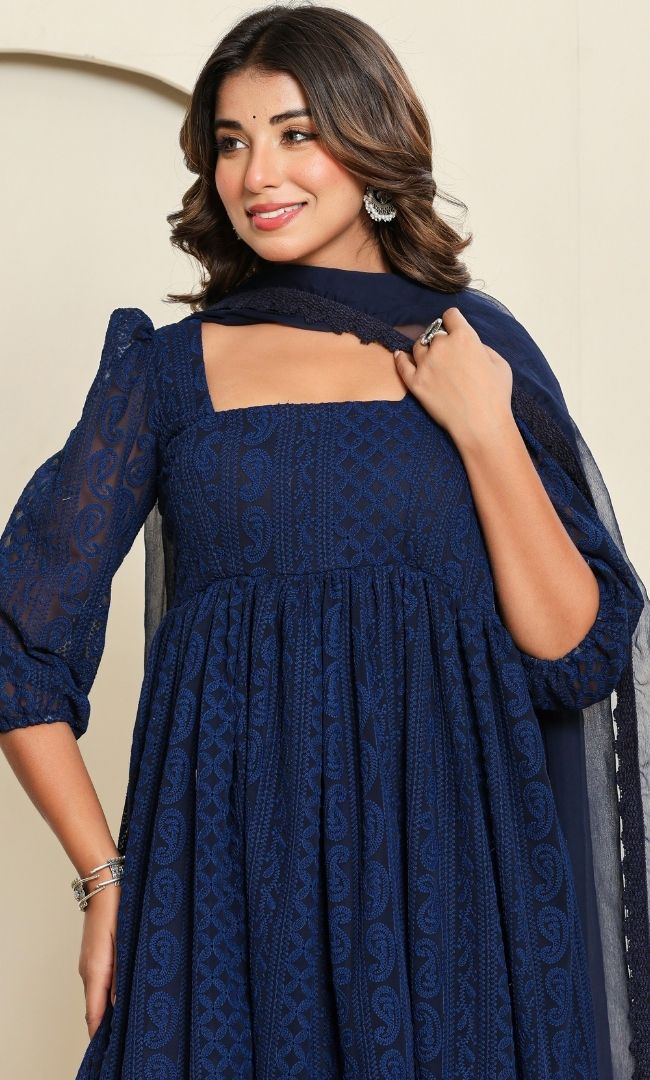 Noor-E-Blue Anarkali