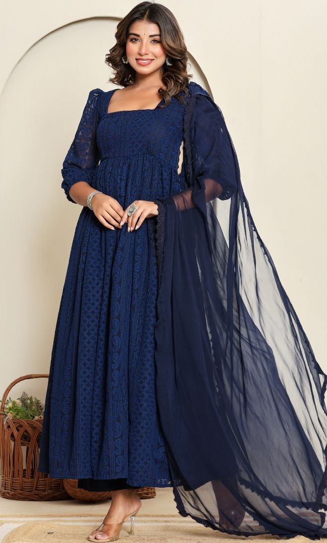 Noor-E-Blue Anarkali