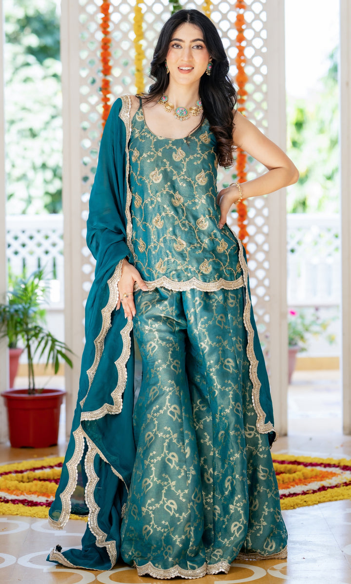 Mishka Firoza Brocade Suit Set