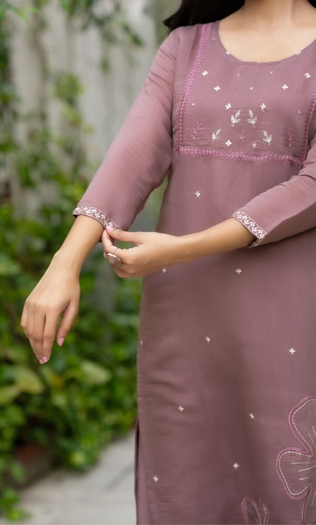 Turkish Rose Chanderi Suit Set