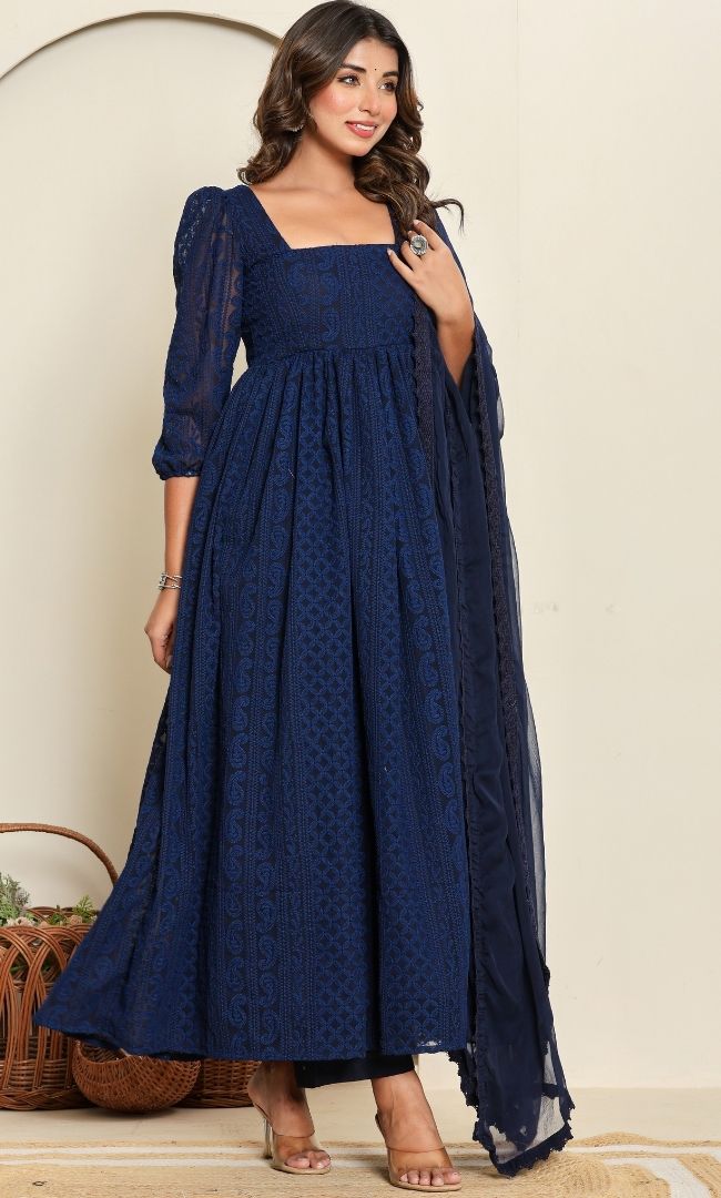 Noor-E-Blue Anarkali