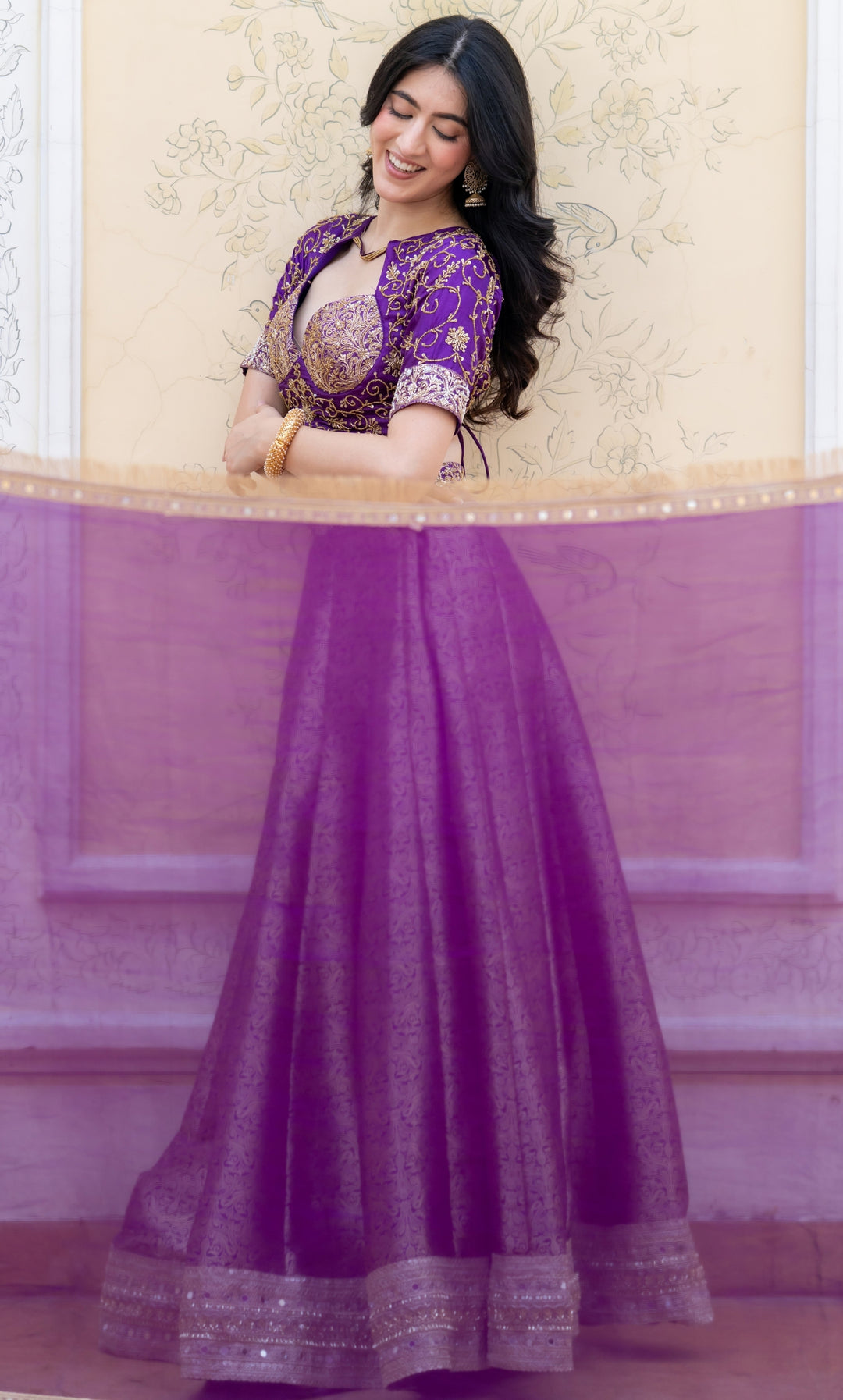 Hoor Cosmos Brocade Lehenga Set