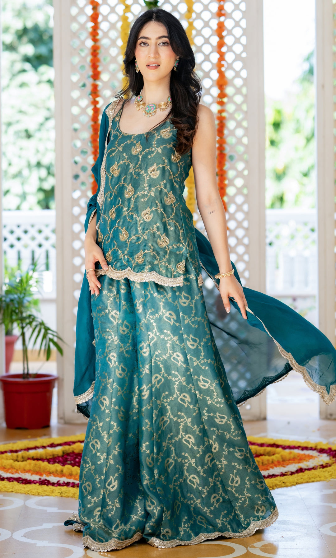 Mishka Firoza Brocade Suit Set