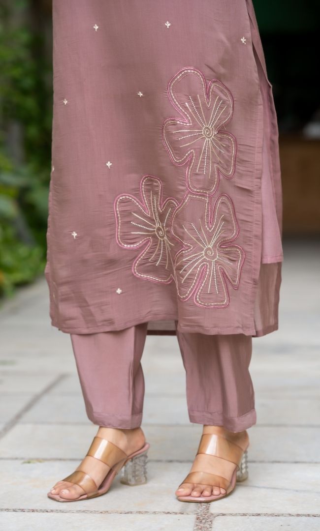 Turkish Rose Chanderi Suit Set