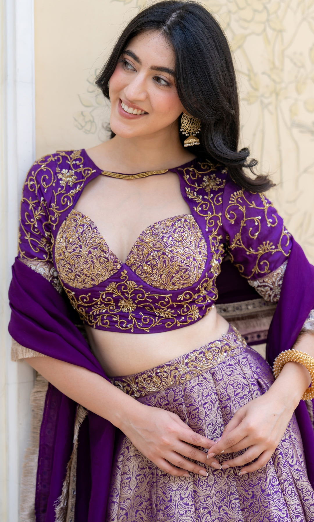 Hoor Cosmos Brocade Lehenga Set