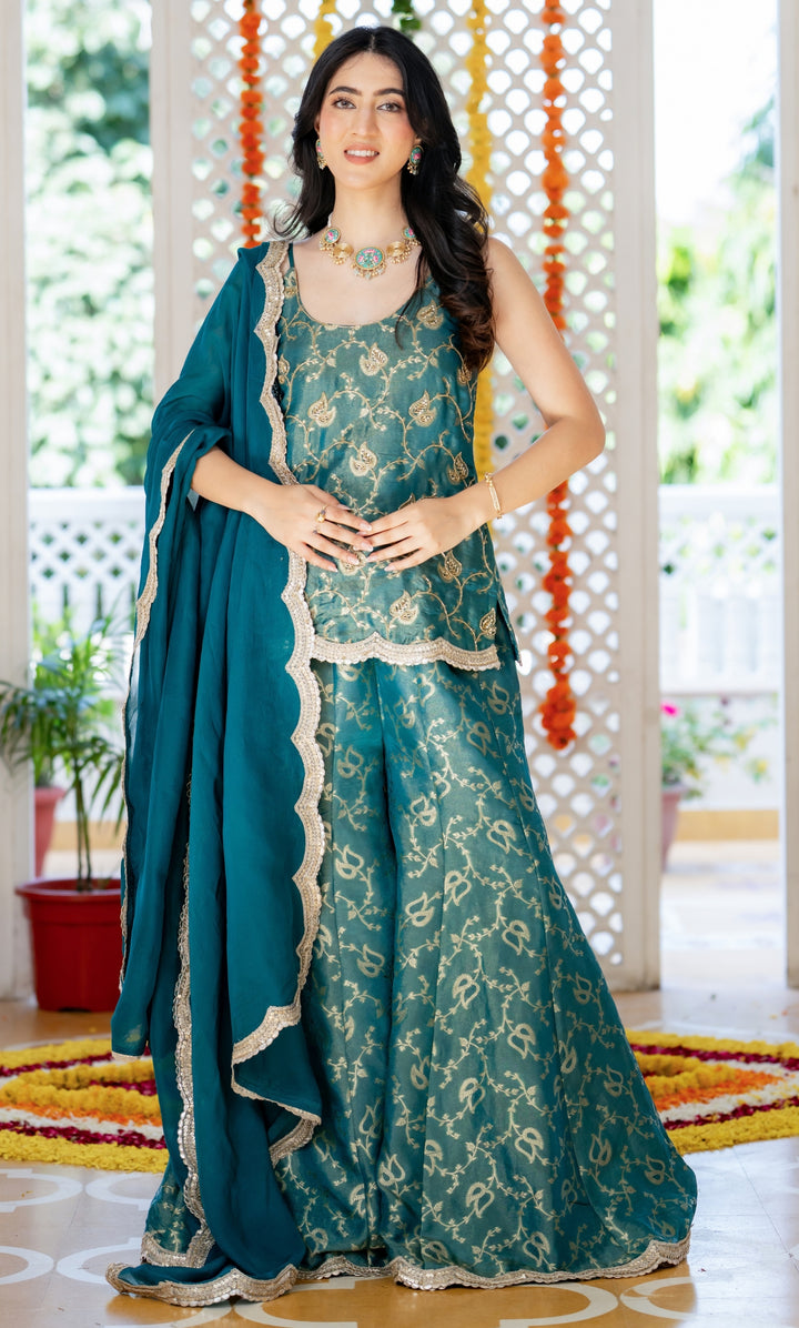 Mishka Firoza Brocade Suit Set