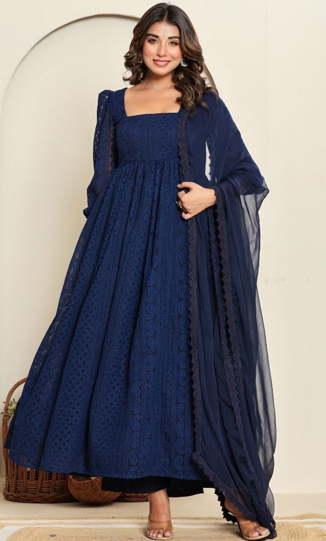 Noor-E-Blue Anarkali