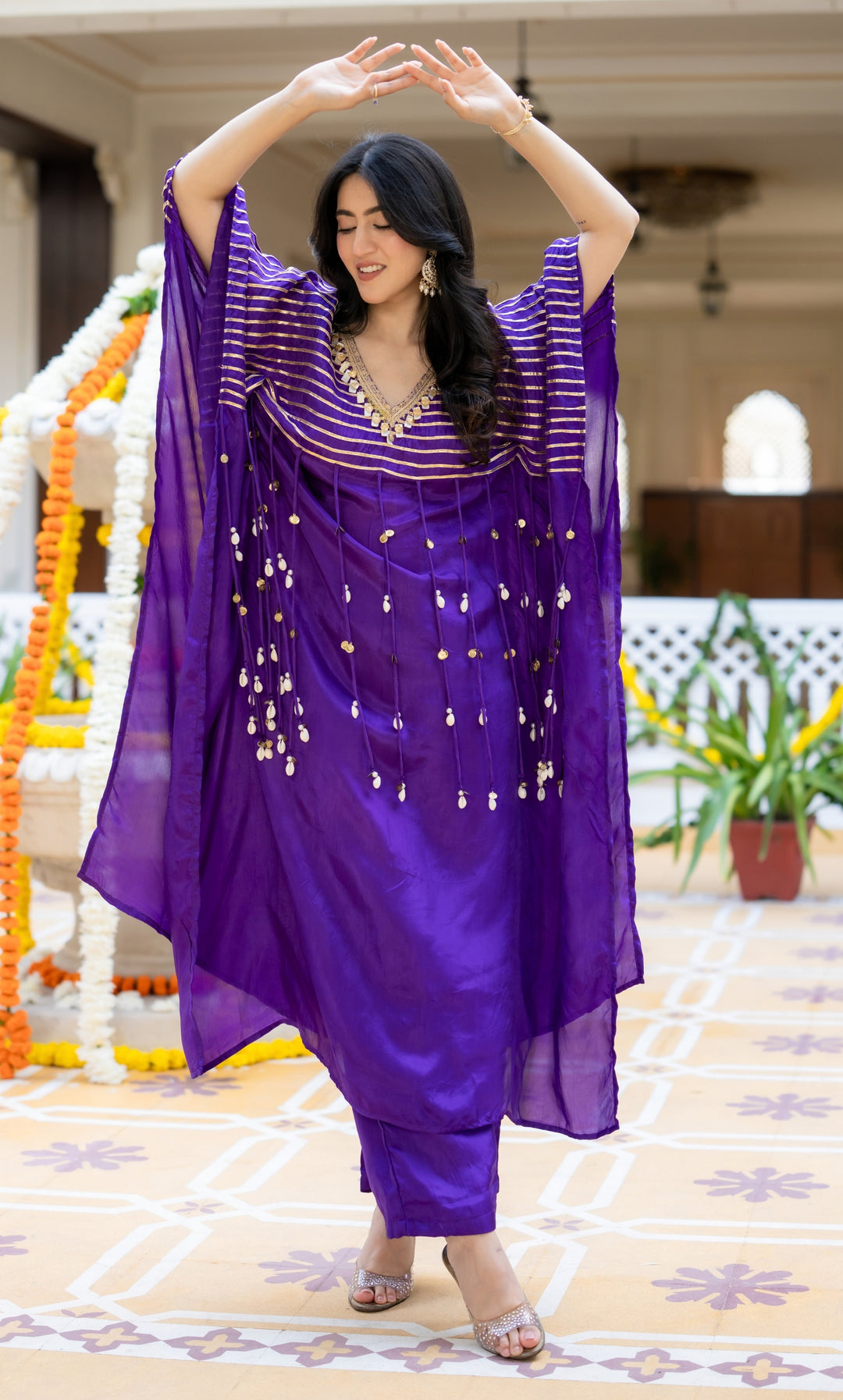 Vaani Purple Kaftan Set