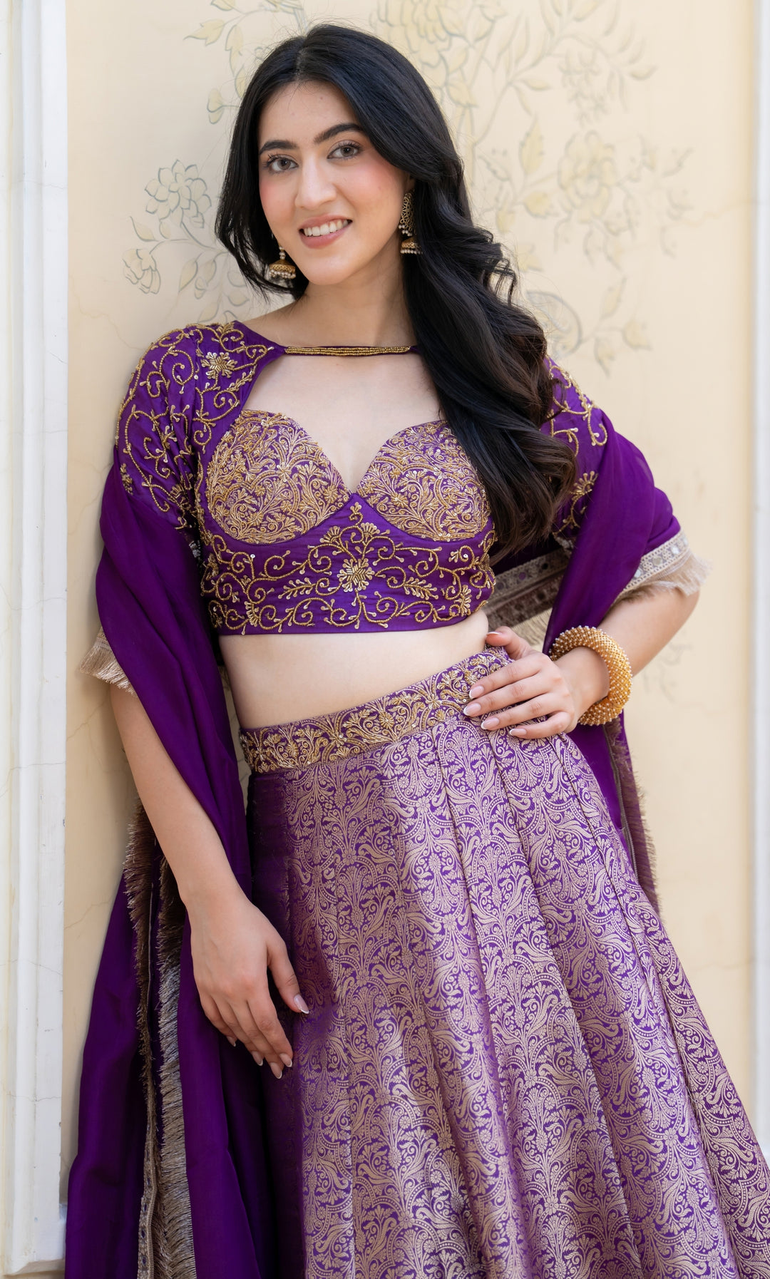 Hoor Cosmos Brocade Lehenga Set