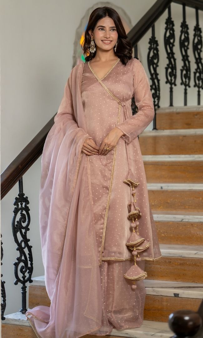 Pihu Pink Angrakha Set