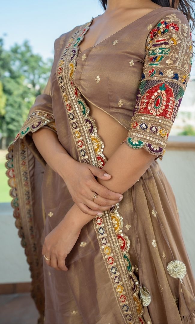 Jodha Beige Lehenga Set
