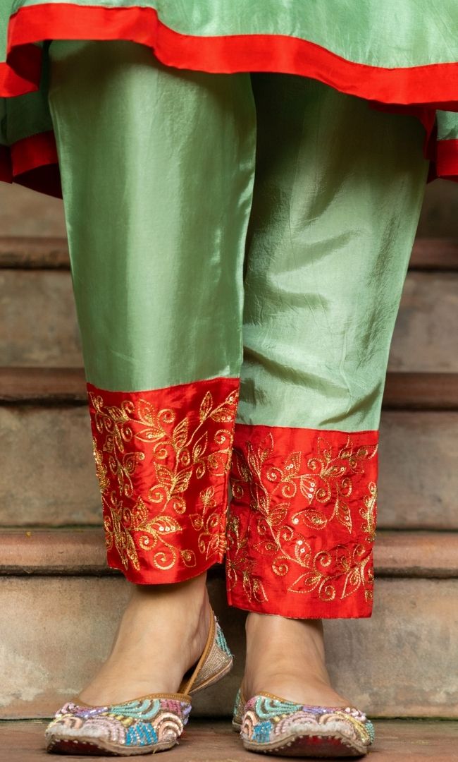 Jashn Green Kurta Set