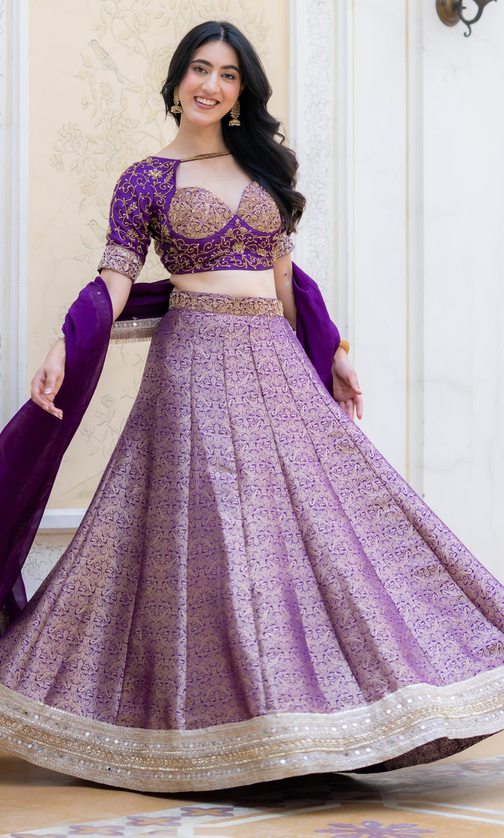 Hoor Cosmos Brocade Lehenga Set