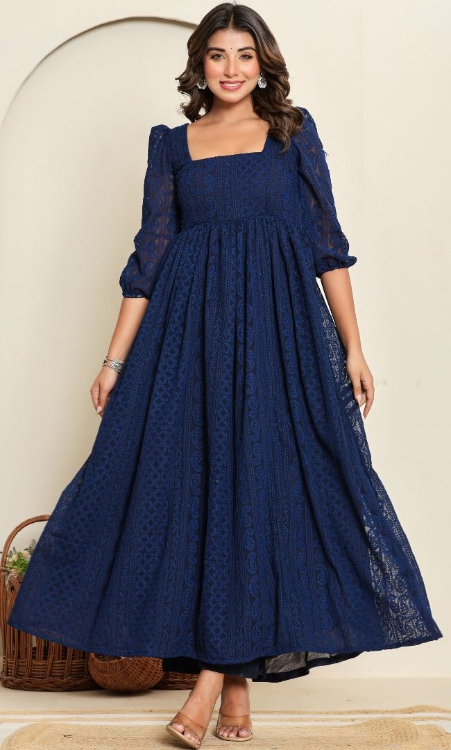 Noor-E-Blue Anarkali