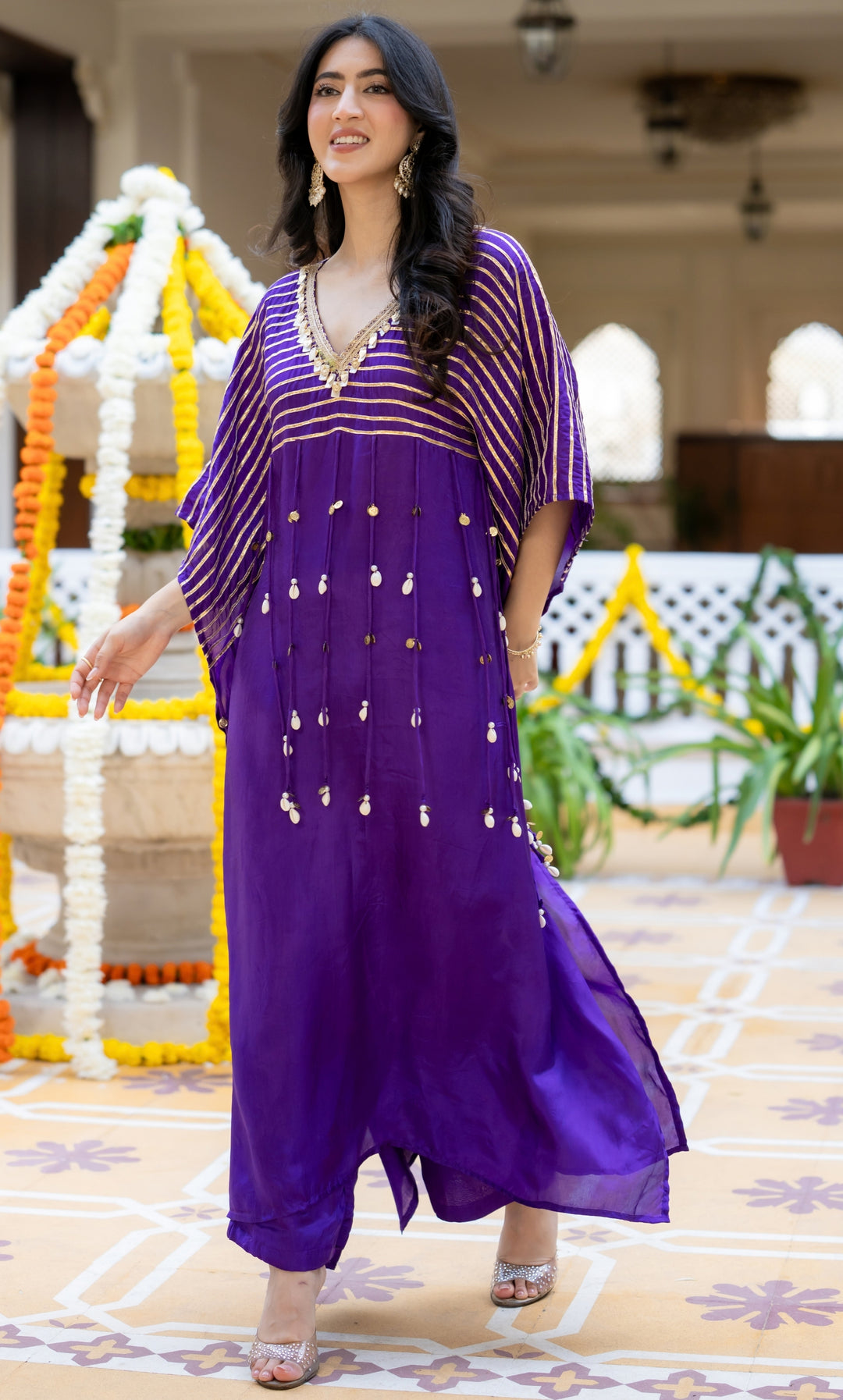 Vaani Purple Kaftan Set