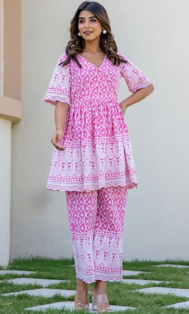 Charm Chikankari Top With Pant